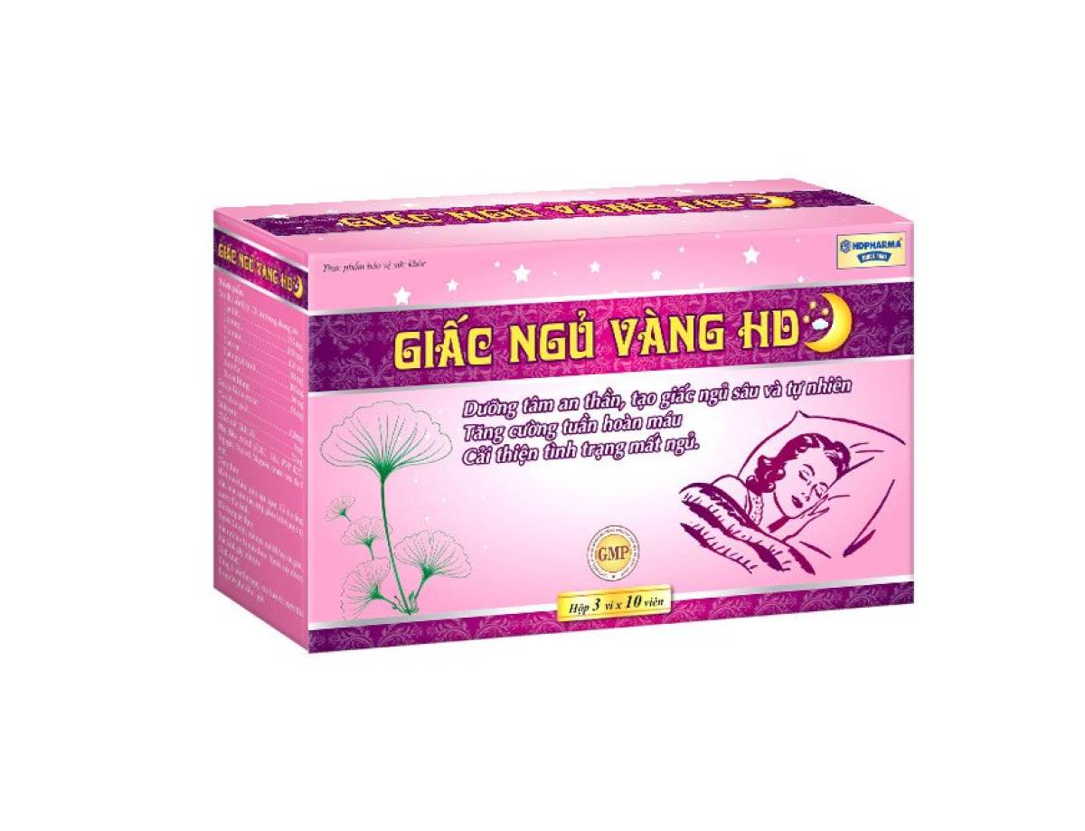Viên Uống Ngủ Ngon Giấc Ngủ Vàng Giúp Dưỡng Tâm An Thần Giảm Stress Mất