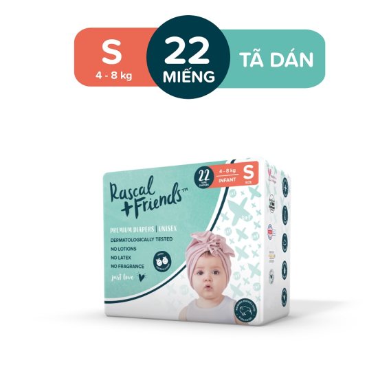 Tã dán sơ sinh Rascal + Friends NB80/S70