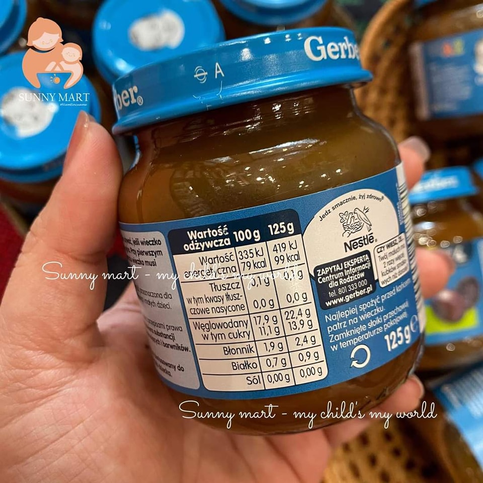 MẬN ĐEN NGHIỀN GERBER 125G CHO BÉ TỪ 4M+