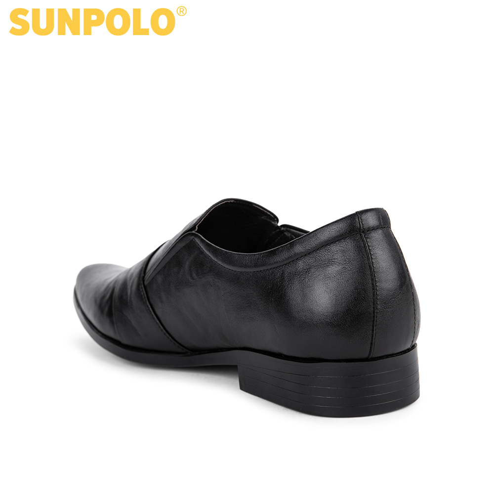 Giày nam, Giày Tây da bò công sở SUNPOLO SPH271 (Đen)