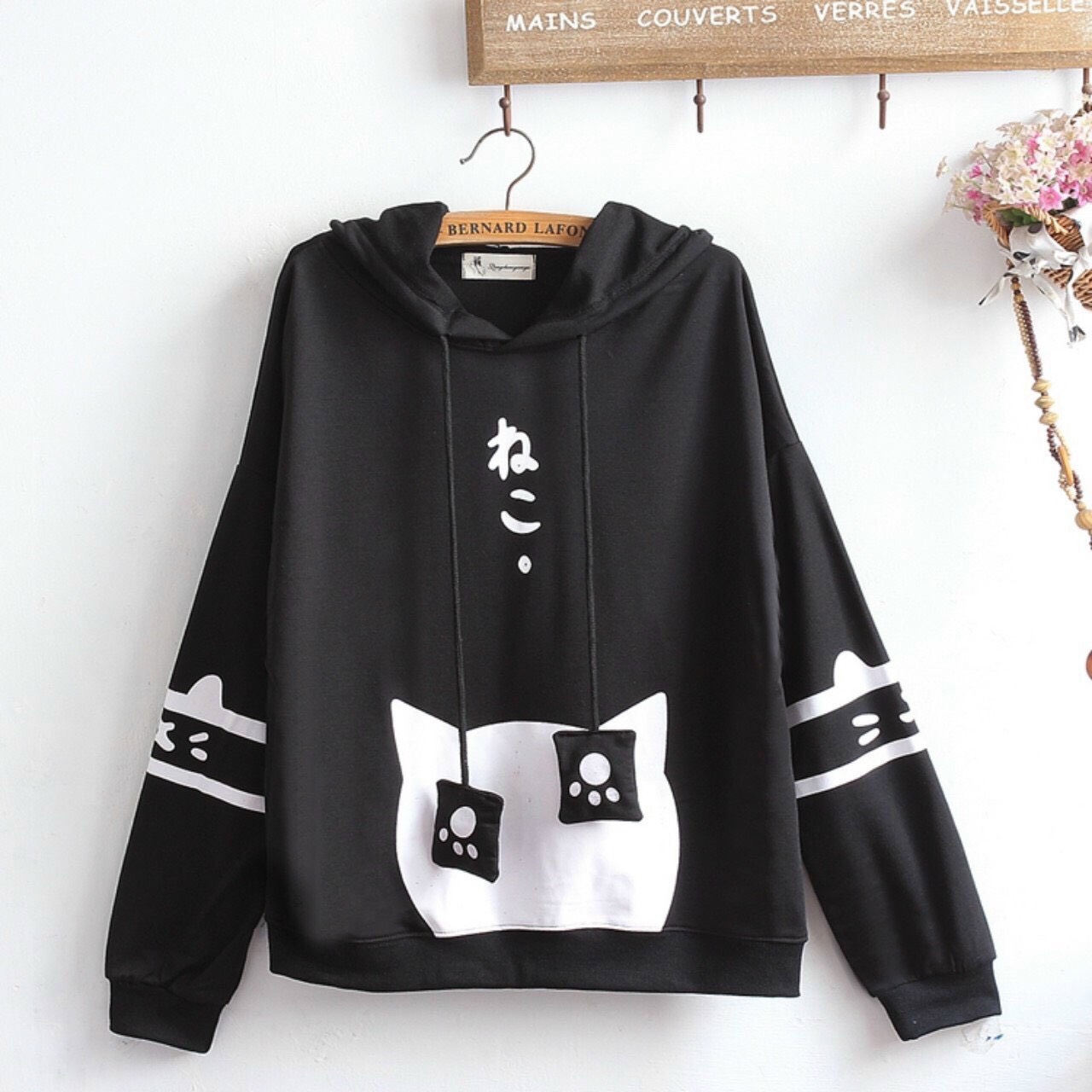 HCMÁo Khoác Áo Khoác HOODIE Unisex Nam Nữ Dấu Chân Mèo Xinh Xắn ...