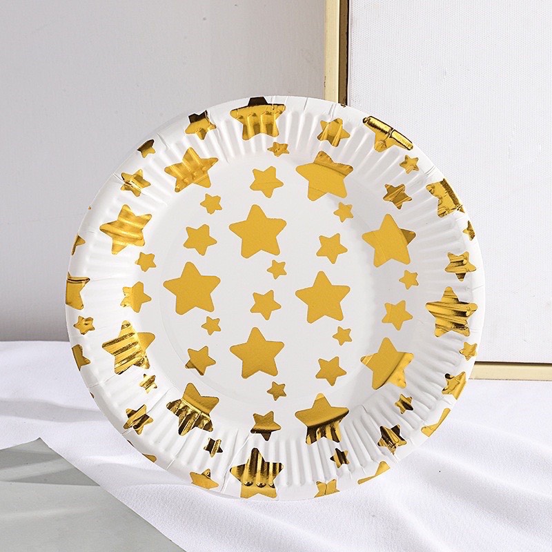 Set 10 đĩa giấy Happy Birthday trang trí sinh nhật