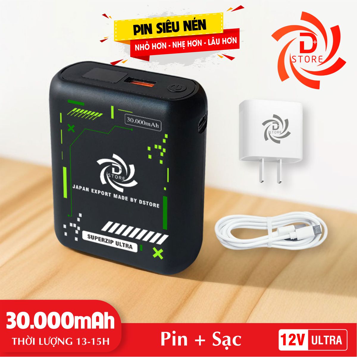 Pin Lắp Áo quạt Điều Hòa Nhật Bản Dung lượng Cao (Pin Rời) Dstore