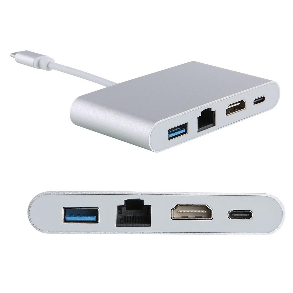 Cáp chuyển USB Type C To HDMI, Lan, Hub USB 3.0 - Cáp chuyển đổi TypeC/ USB-C
