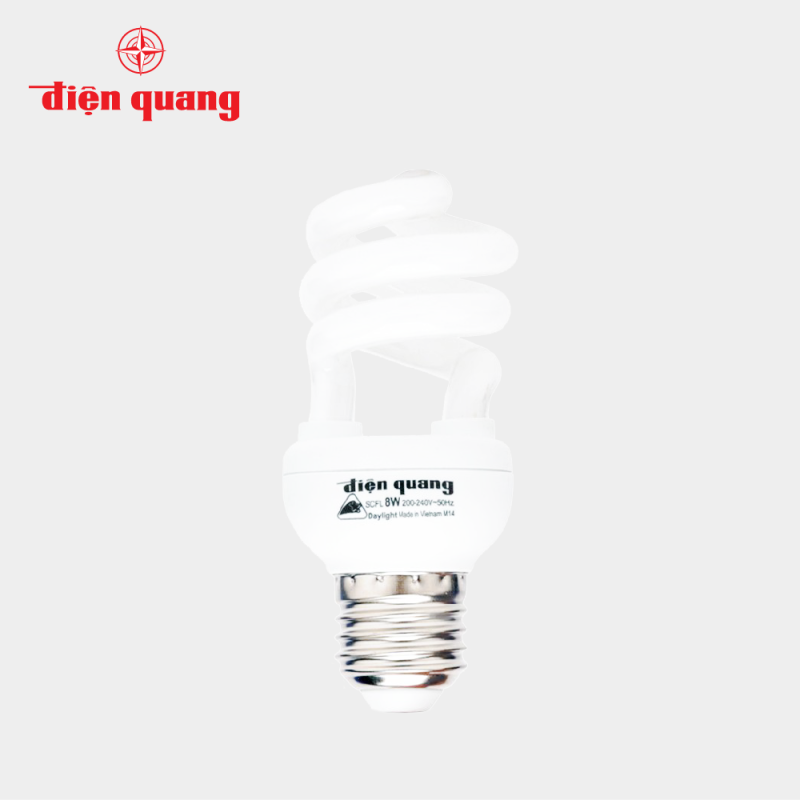 Đèn Compact xoắn Điện Quang ĐQ-SPL-T3-8W-DL-E27