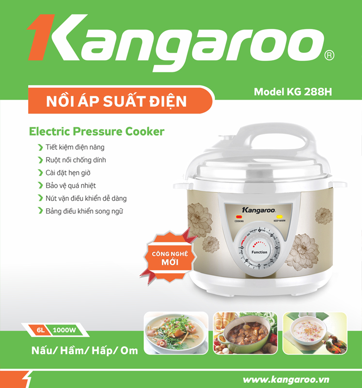 Nồi áp suất điện 6L KANGAROO KG288H