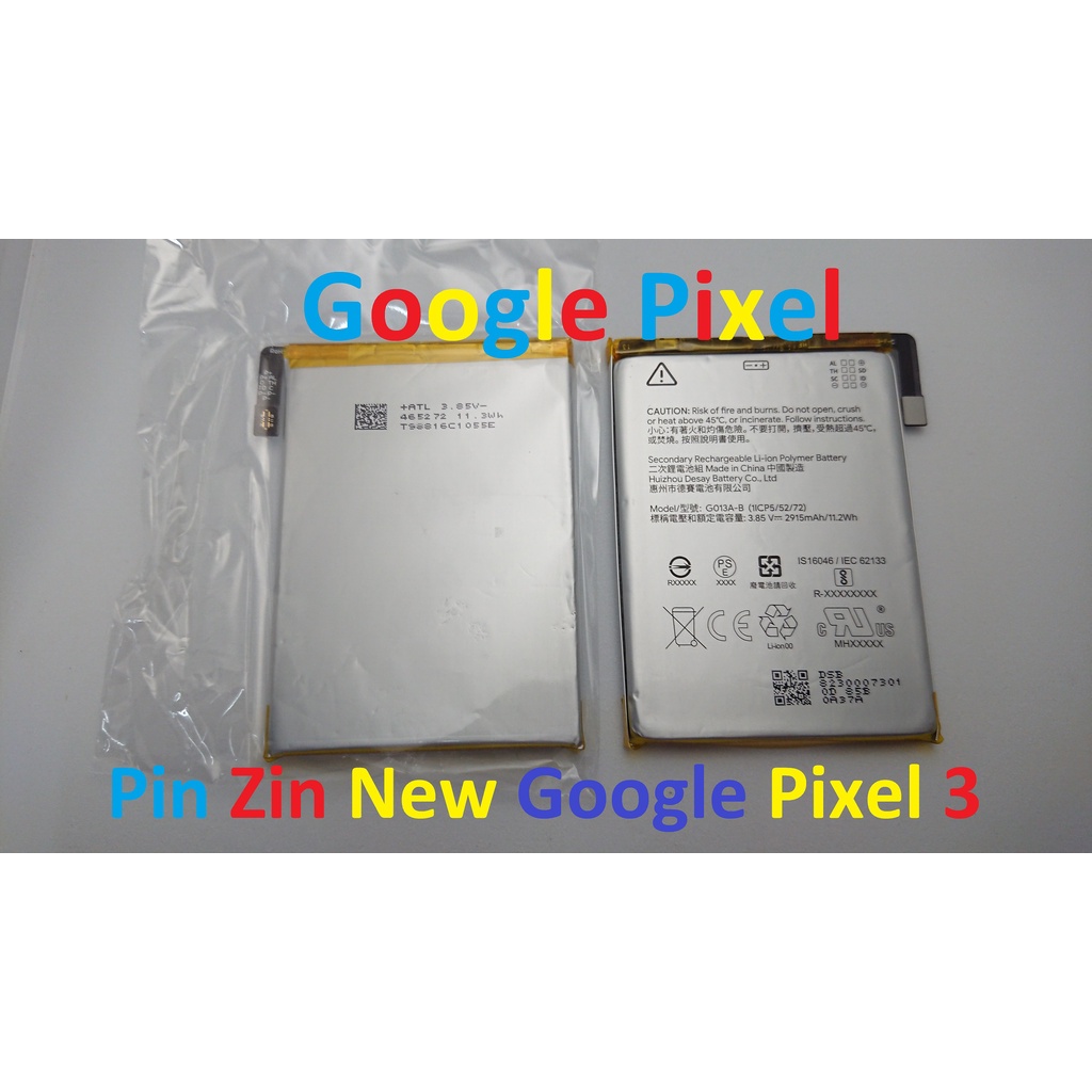 PIN ZIN NEW-ORIGINAL BATTERY GOOGLE PIXEL 3 : G013A-B