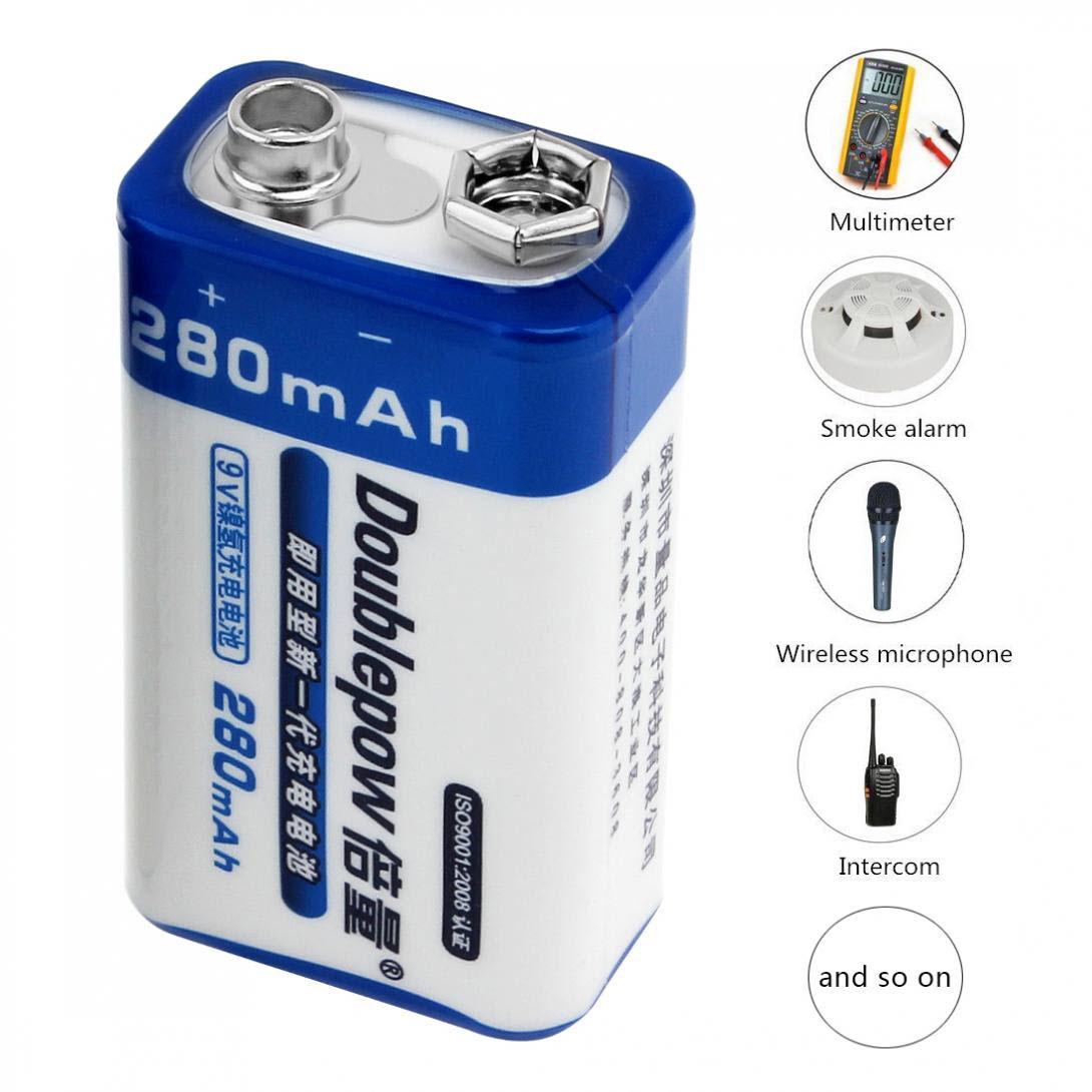 Pin sạc 9V DoublePow 280mAh - Hàng công ty đủ dung lượng
