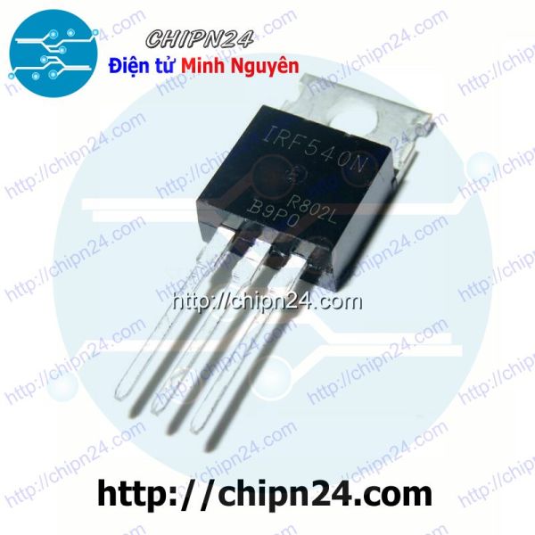 [2 CON] Mosfet IRF540 TO-220 33A 100V Kênh N (IRF540N F540 540)