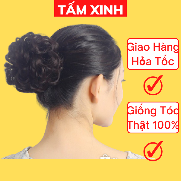 Tóc giả búi ❤️❤️ Giảm 5k khi - Tóc giả búi cột xoăn
