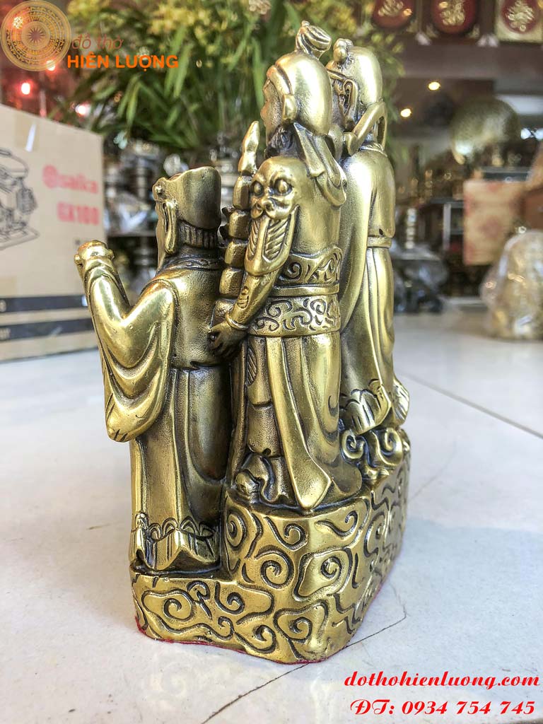 Tượng Ngũ Hộ Thần Tài Ngũ Phúc Bằng Đồng Phong Thủy Cao 18cm Nặng 1.2kg
