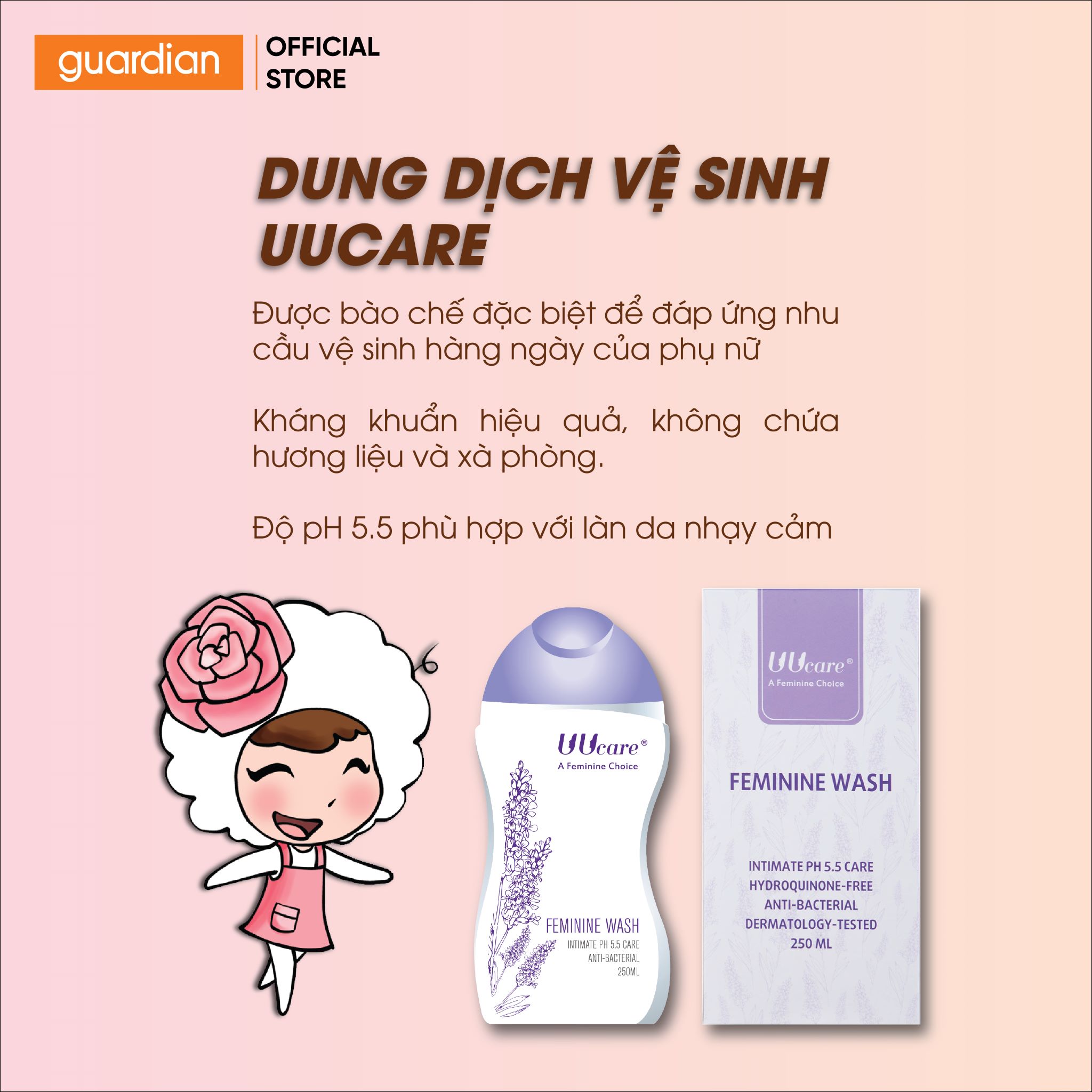 Dung Dịch Vệ Sinh Phụ Nữ UU Care 250Ml