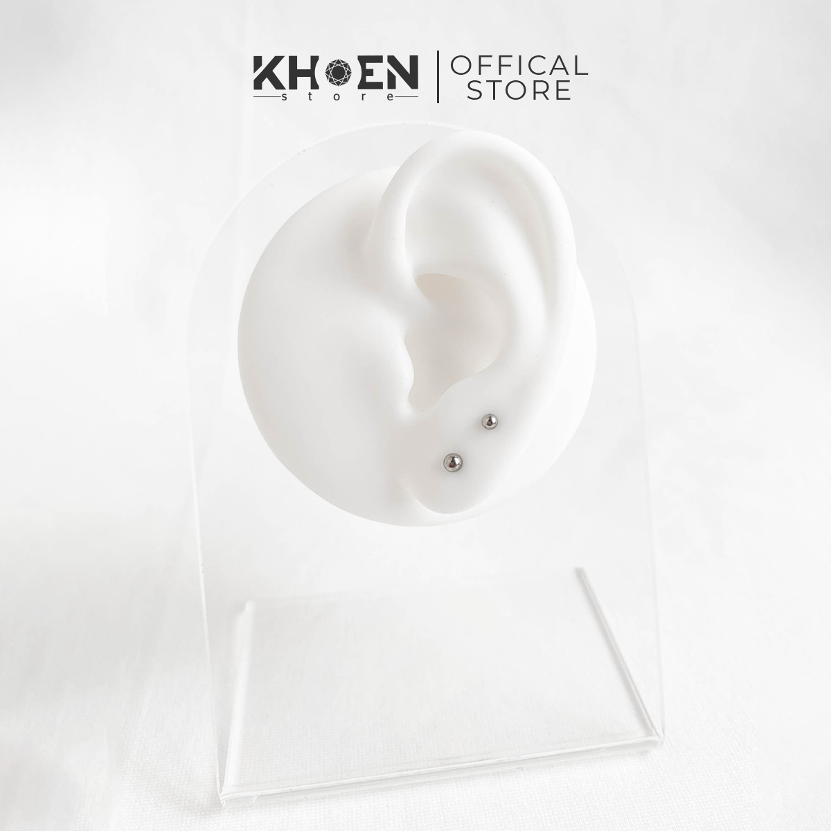 (1 chiếc) Khuyên bi 2 đầu - Titanium - Khoen Store