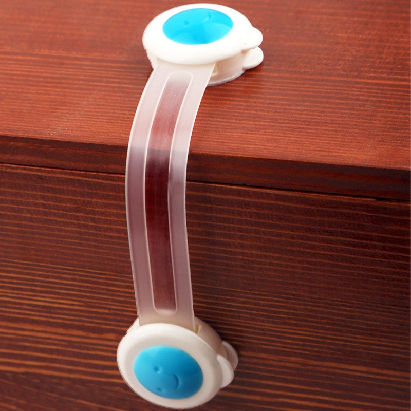 Set  2 Dây Khóa Gài Tủ Lạnh, Khóa Ngăn Kéo, Khóa Tủ Đồ Hình Mặt Cười Dễ Thương