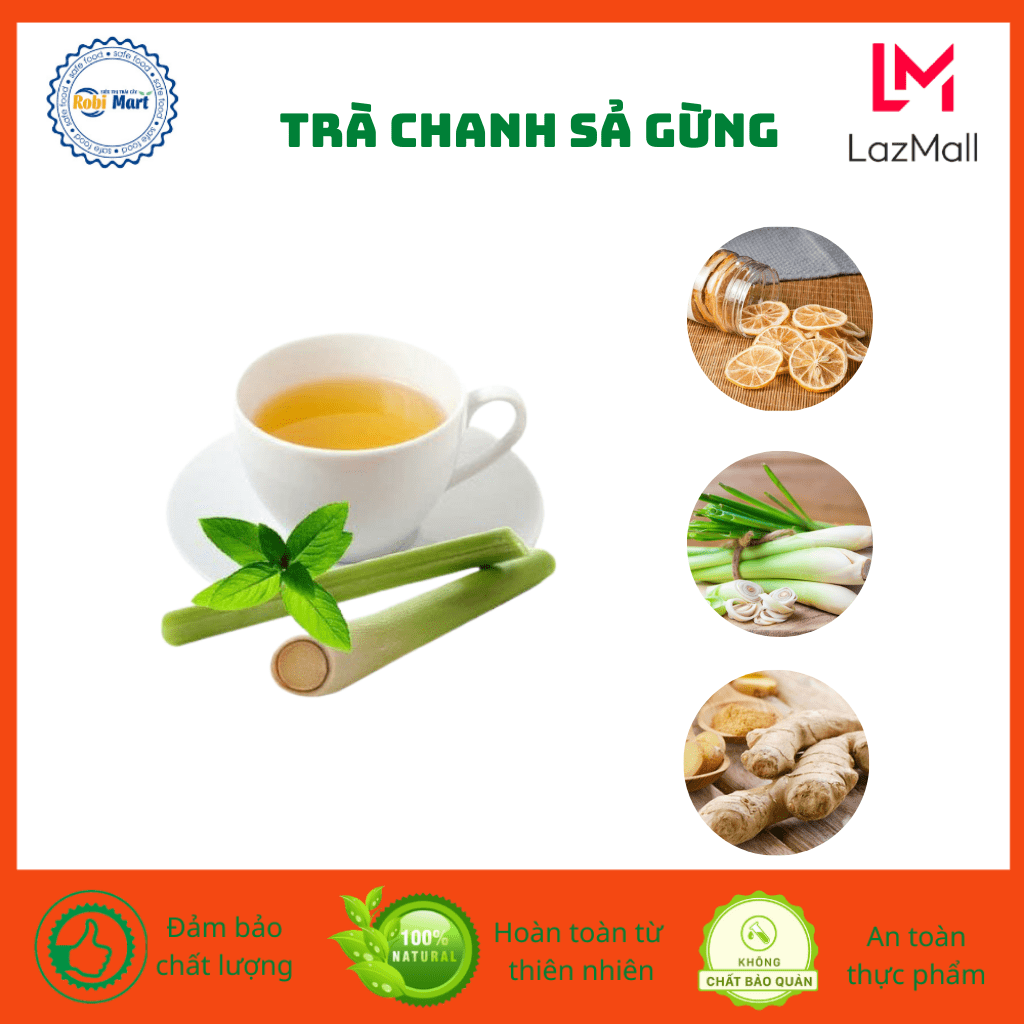 Lemon Tea lemongrass ginger Robi Mart package 60gr weight loss to purify the body-genuine goods