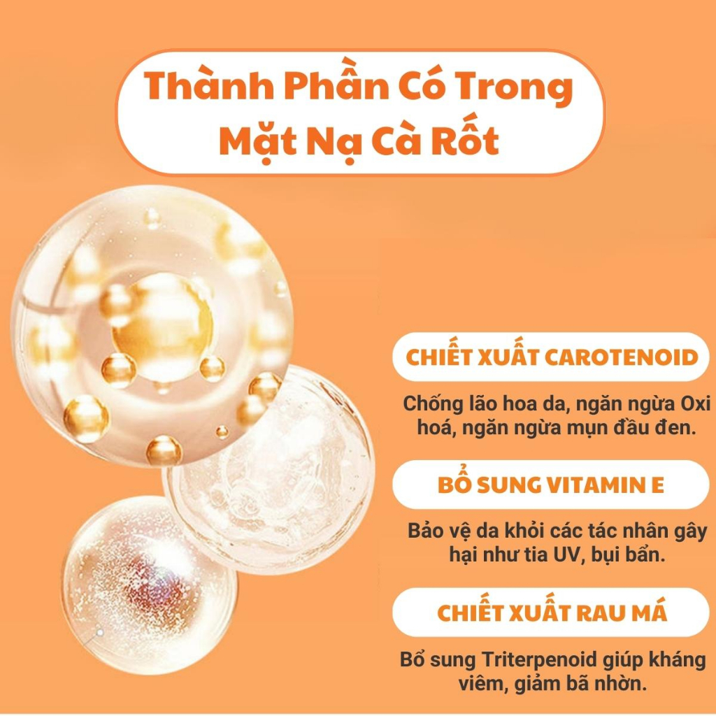 Mặt Nạ Sủi Bọt Thải Độc Cà Rốt Hộp 12 Gói