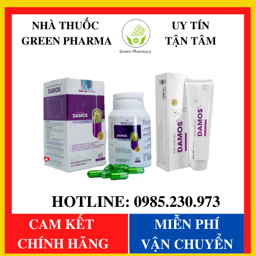 Bộ sản phẩm damos - damos giải pháp cho người viêm da vảy nến tổ đỉa - green pharma 1