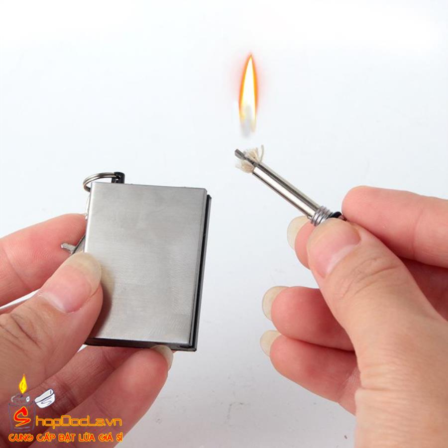 Zippo - Bật lửa,Hột quẹt bằng diêm xăng, có móc khóa thiện lợi - Nắng Xuân