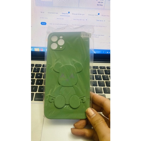Ốp silicon  Gấu Bear Brick nổi 3D ip13/ ip13pro/ ip13pro max