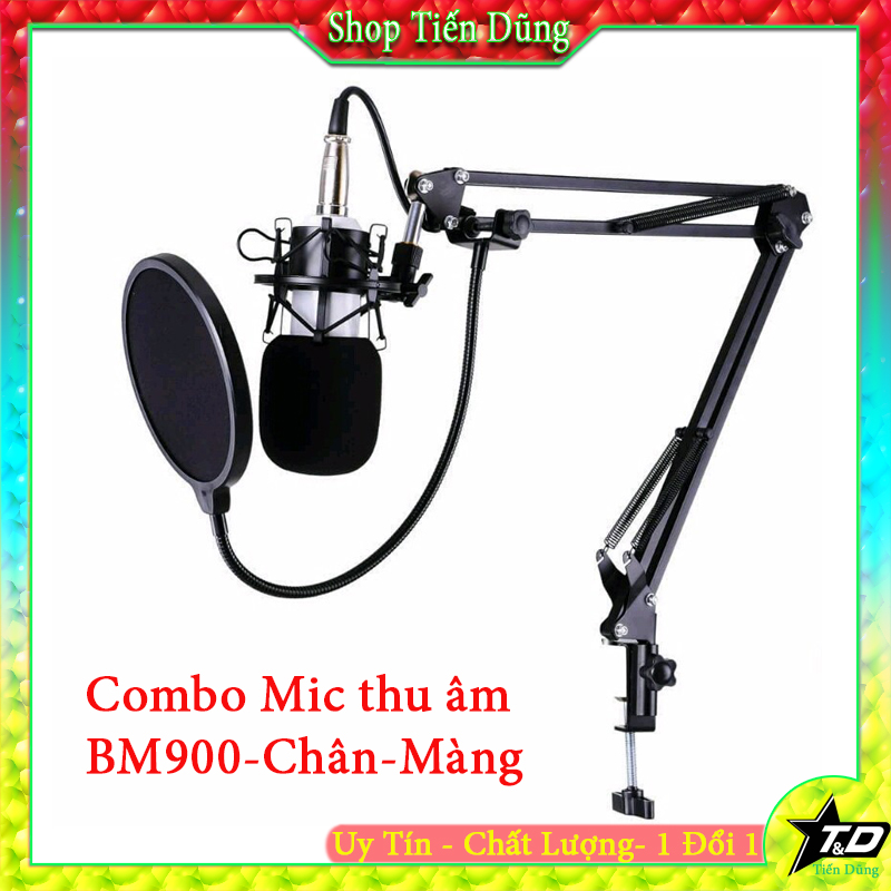 Mic thu âm bm900 gồm chân mic bm900 và lọc bộ dùng cho các sound card