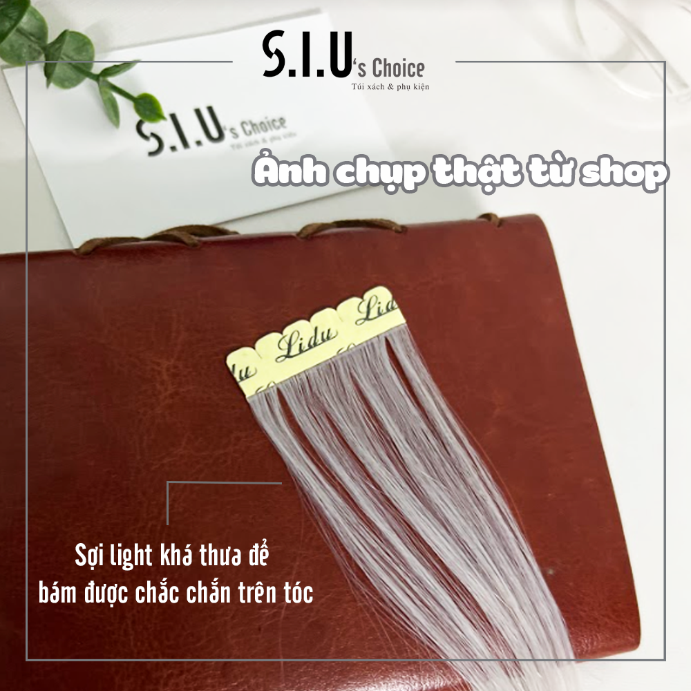 LINE DÁN Tóc giả highlight dán từ sợi protein giống tóc thật dài 65cm siuschoice