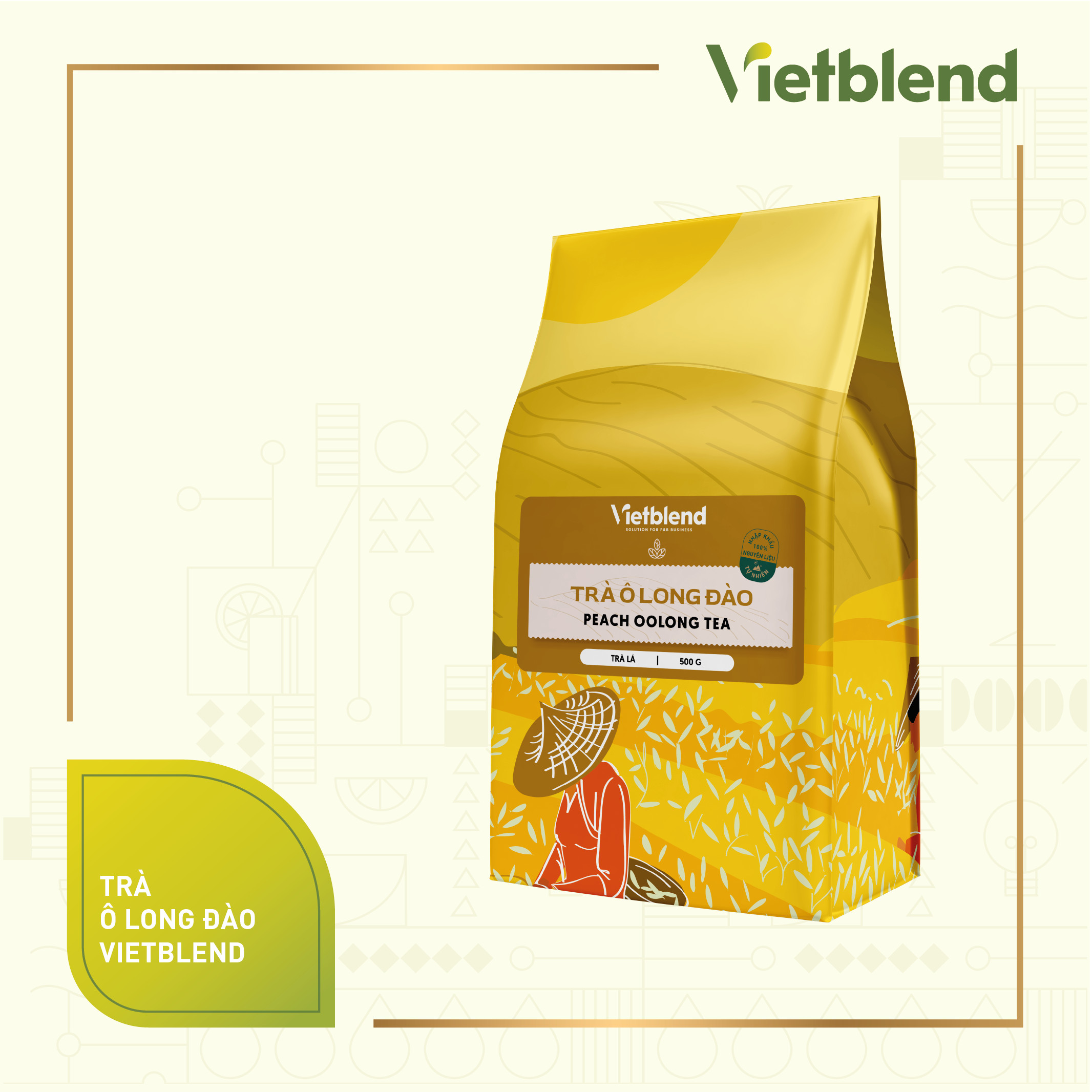 Trà Ô Long Đào VIETBLEND Túi 500g
