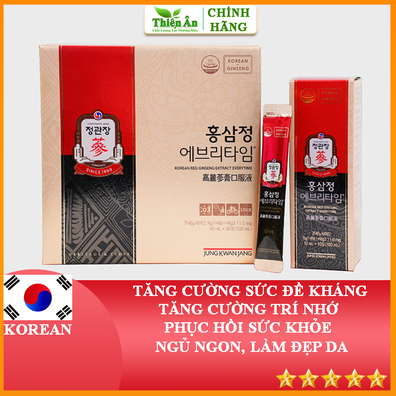 Tinh Chất Hồng Sâm Pha Sẵn KGC Jung Kwan Jang Everytime Original (10ml x 30 gói)