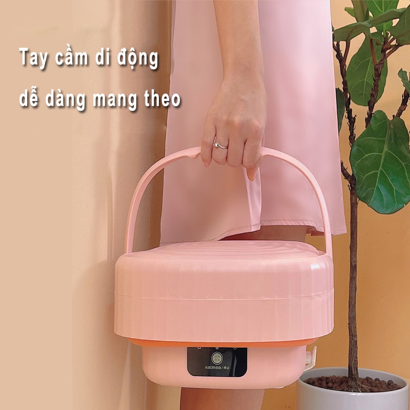 Máy Giặt Mini Tự Động Gấp Gọn Andu Máy Giặt Đồ Lót Tất Vớ Giặt Đồ Cho Bé Dung Tích 6L Tự Vắt Khô Khử Khuẩn Tiện Dụng