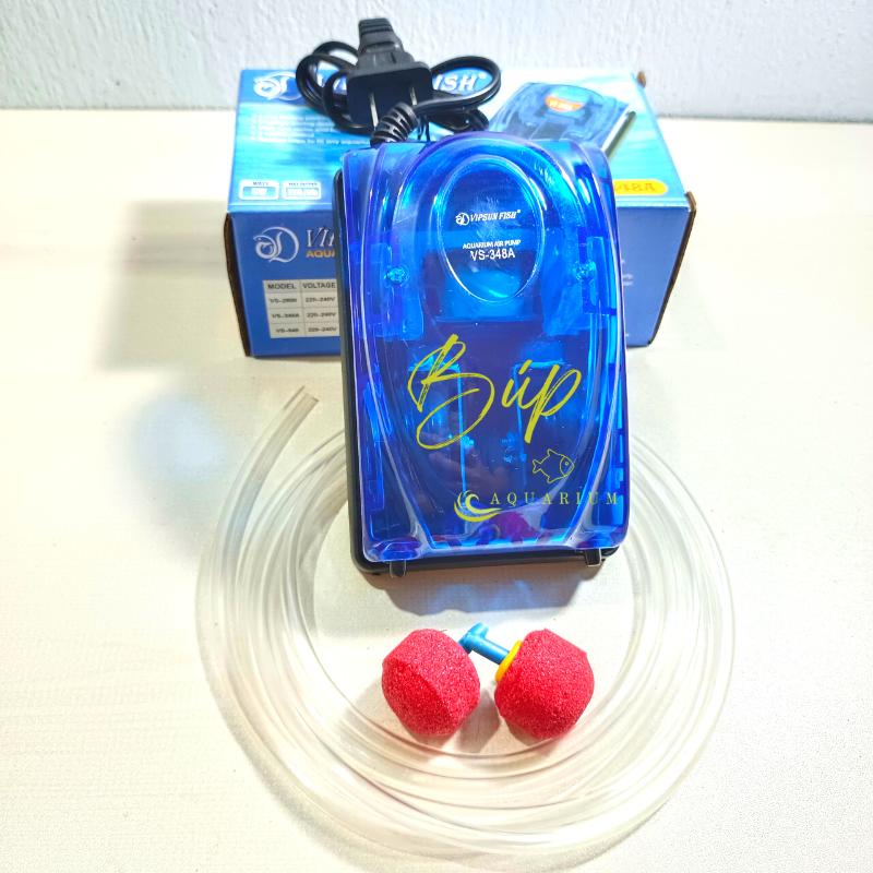 Máy sủi oxy mini 2 vòi Vipsun VS348A ( Phụ kiện tặng kèm theo gồm có : 2m dây sủi + 2 quả sủi)