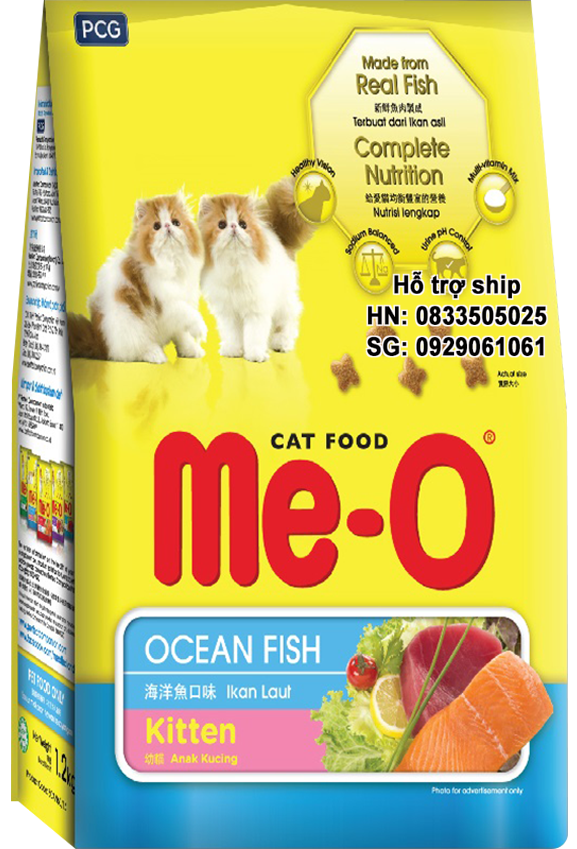 Hanpet - Túi 1.1kg Thức ăn hạt khô dành cho mèo con hương vị cá biển - Me-o Ocean Fish
