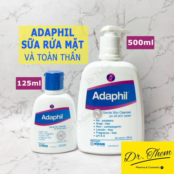 Adaphil Sữa Rửa Mặt và Toàn Thân Cho Da Dầu Mụn 125ml - 500ml Gamma Adaphil Gentle Skin Cleanser nhập khẩu