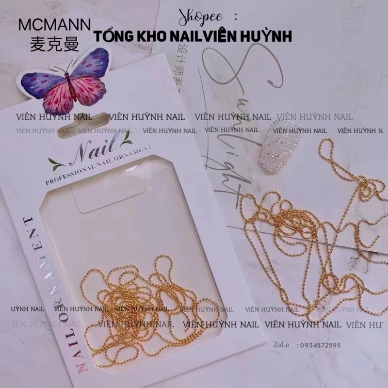 Dây bi trang trí móng  dài 1met