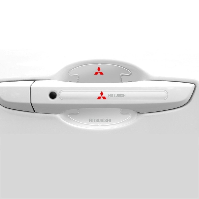 [BỘ 10 MÓN MITSUBISHI] Miếng Dán Silicon Bảo Vệ, Chống Trầy Xước Hõm Cửa, Tay Nắm Cửa, Gương Xe Ô Tô Có Logo Hãng Mitsubishi - Phụ Kiện Đồ Chơi Ô Tô Xe Hơi EUNOIA - THSILI