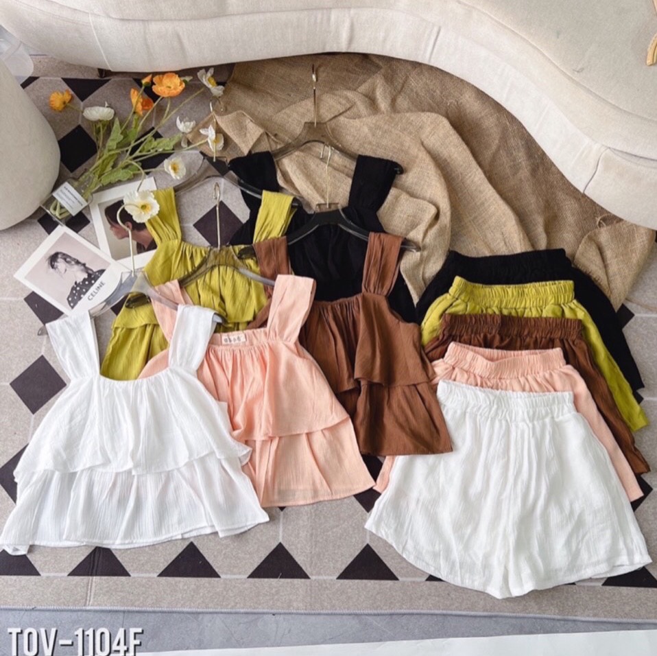 [3 size 42-64KG] Đồ bộ ĐÙI DÂY VẢI ĐŨI LINEN TẦNG SIÊU DỄ THƯƠNG MỀM MÁT KHÔNG NHĂN thời trang