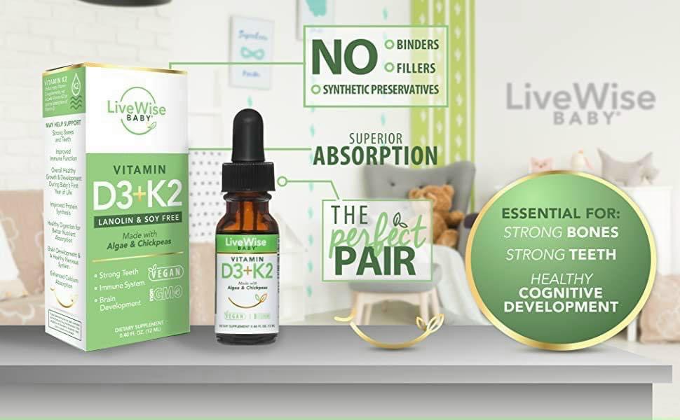 [Có sẵn] [Chính hãng] Vitamin D3K2 LiveWise Baby Mỹ