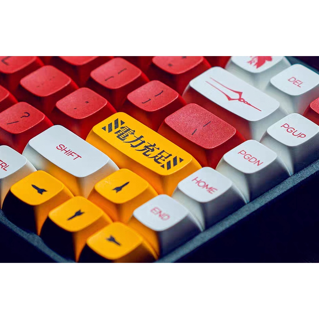 Bộ Keycap PBT nút bàn phím cơ profile XDA Matcha, Eva Red