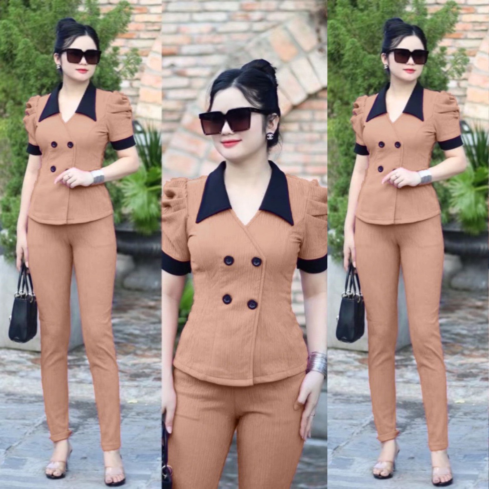 SÉT BỘ THUN XỐP CỔ VEST DỄ THƯƠNG.MÃ K08