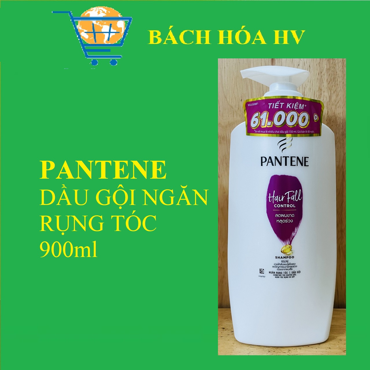 PANTENE gội 900ml (ngăn rụng tóc) - BACH HOA HV