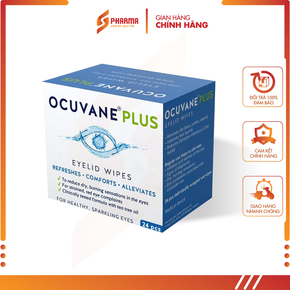 Miếng gạc lau mi mắt ocuvane plus - hungary - chuyên dùng ngứa mi, demodex bờ mi