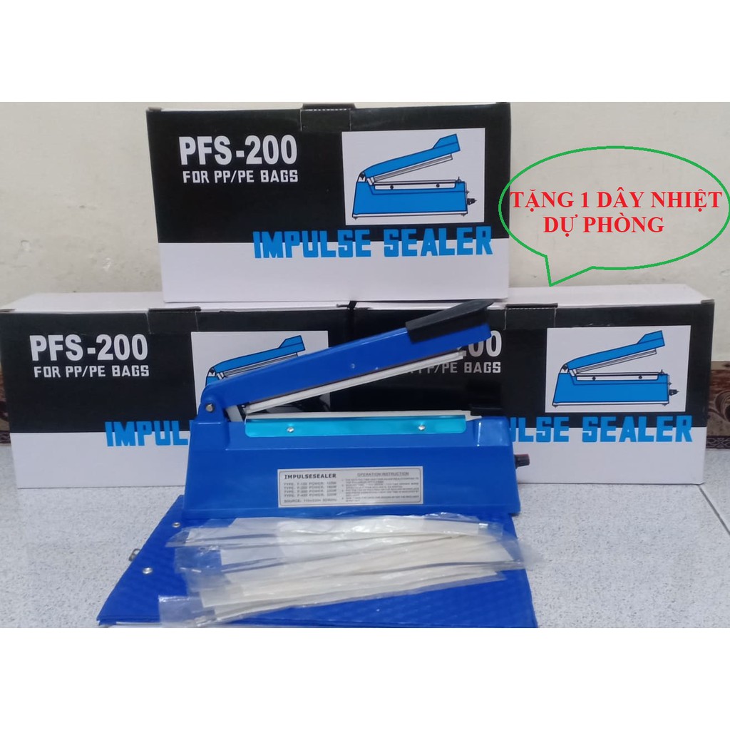 Máy hàn miệng túi dập tay ( máy ép túi nilon) zise 20cm