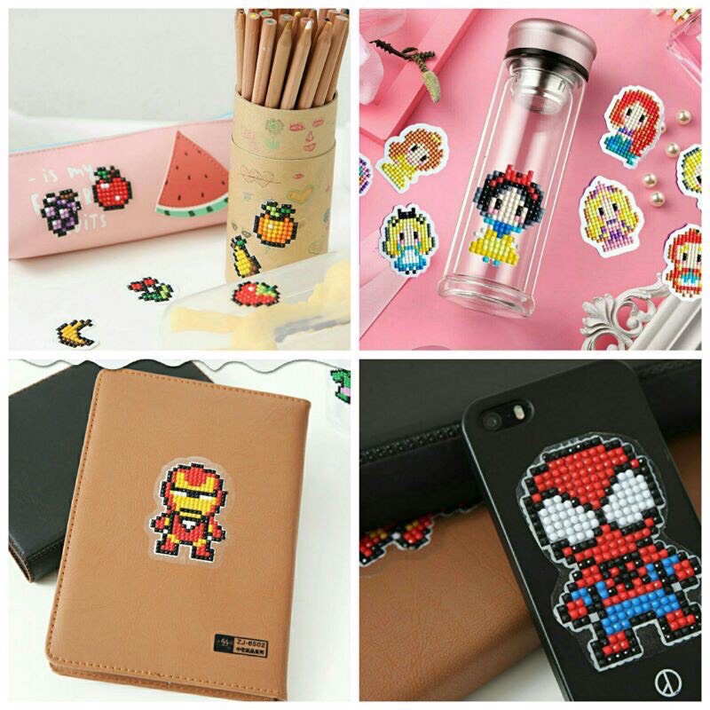 Bộ sticker tranh đính đá handmade cho các bé yêu