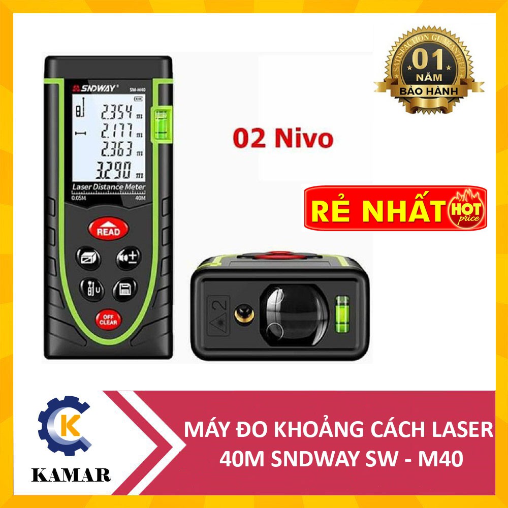 [HCM]Máy Thủy Bình Laser Thước Đo Khoảng Cách SW-M40 - Dụng Cụ Đo Khoảng Cách Bằng Tia Laser 40m Độ Chính Xác Cao Cực Bền