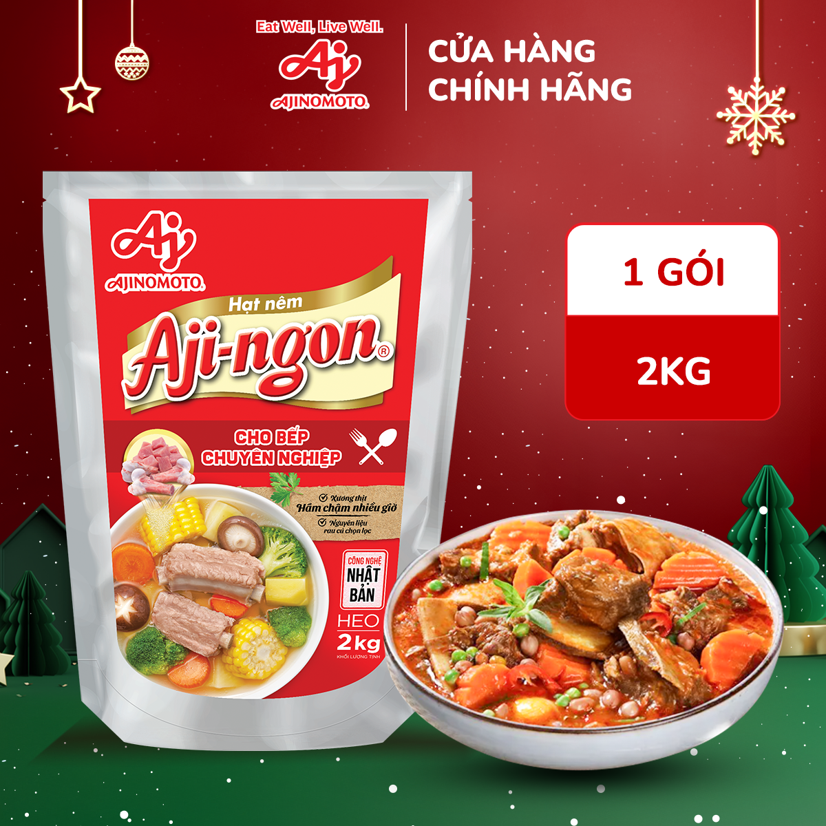 Gói Hạt Nêm Aji-ngon® Heo 2kg/Gói