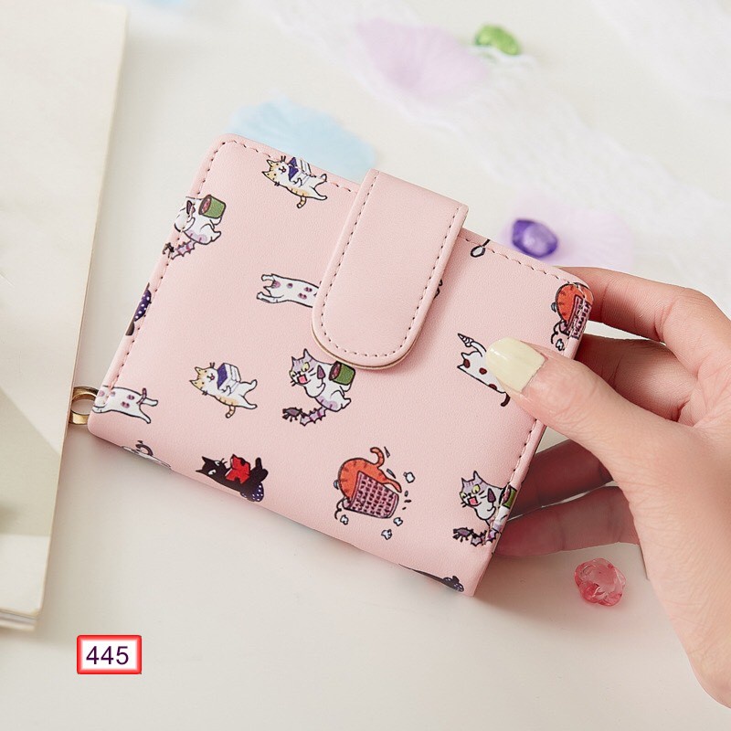 Ví Nữ Mini Cầm Tay 445 Hình Mèo Siêu Dễ Thương