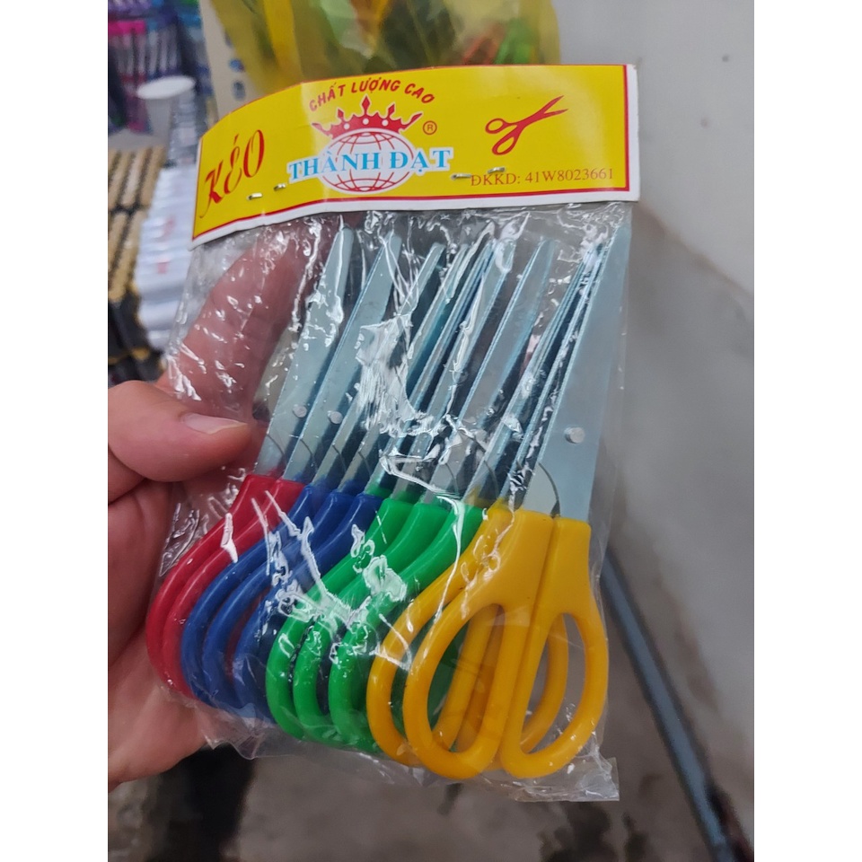 [Bịch 10 cây] Kéo Thủ Công Học Sinh Nhiều Màu Thành Đạt - An Toàn, Tiện Lợi, Giá Cực Tốt!