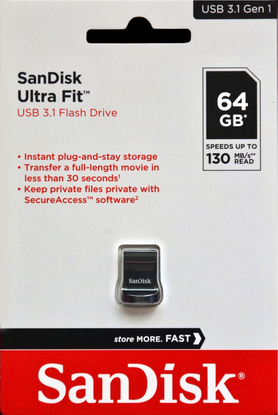 USB 3.1 Flash Drive SanDisk Ultra Fit CZ430 64GB