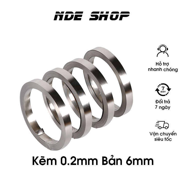Kẽm hàn cell pin18650 0.2x6mm dùng cho máy hàn điểm kẽm mạ niken nguyên chất loại 1
