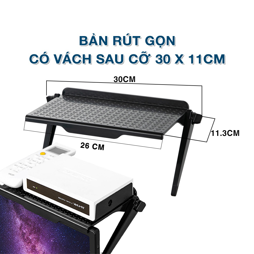 Kệ để đồ gác trên màn hình máy tính, tivi đa năng, giá đỡ laptop, giá đỡ điện thoại