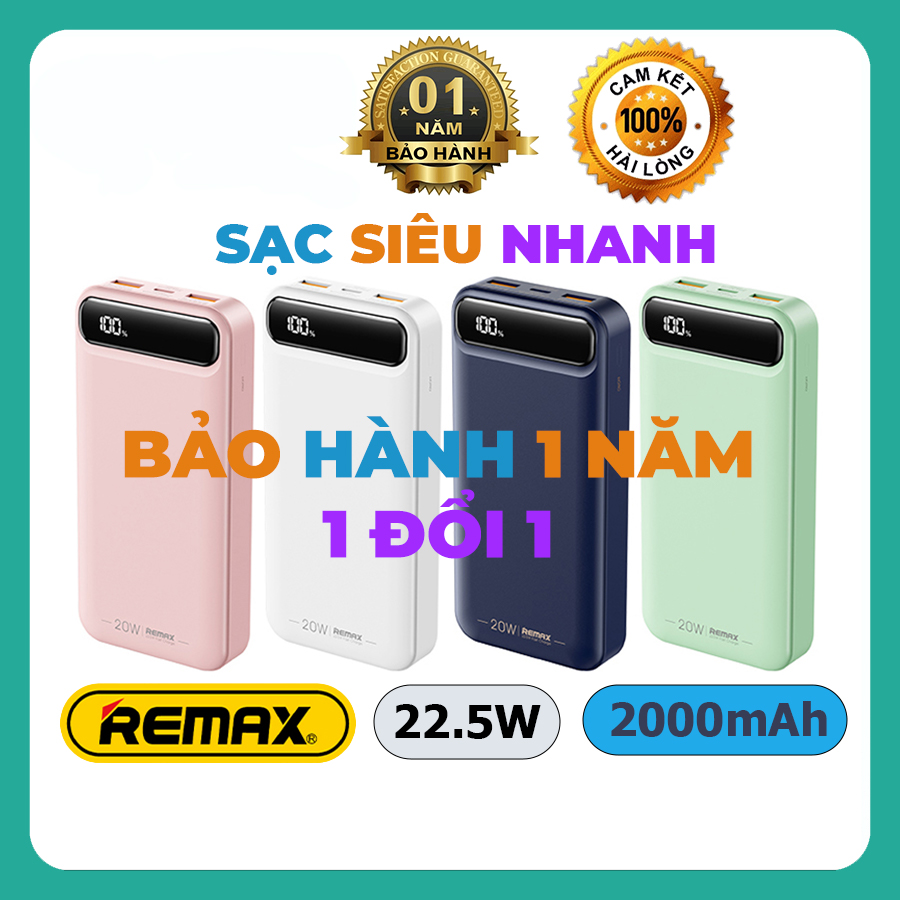 sạc dự phòng 20000mah , Bảo hành 1 năm (1 đổi 1)