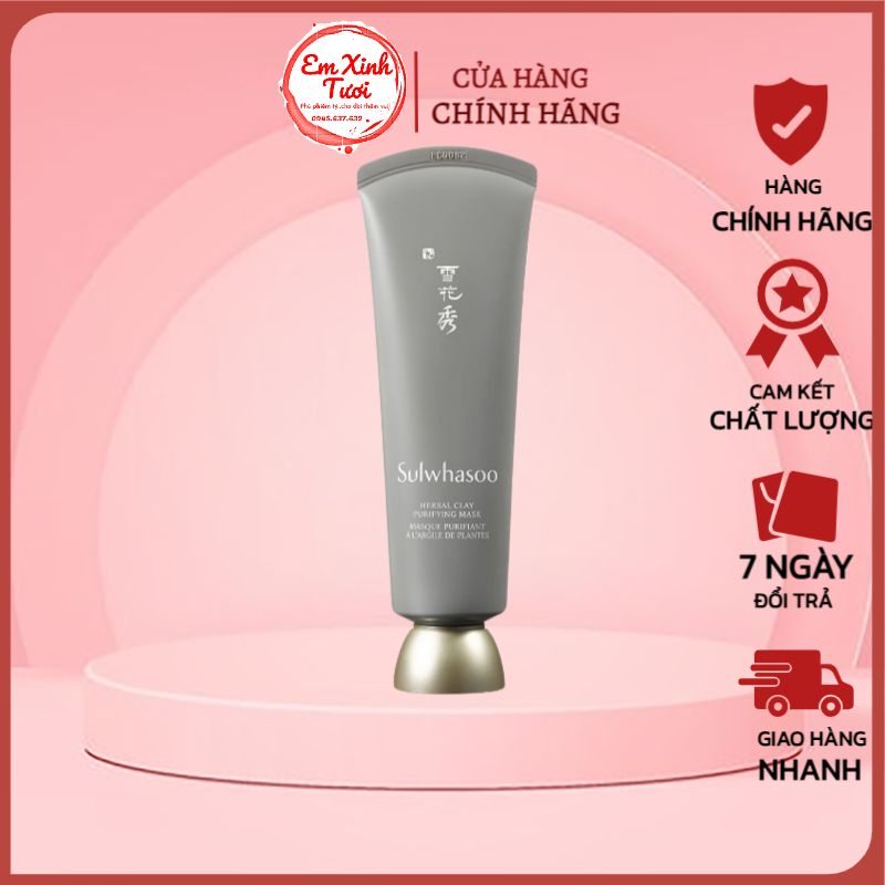 Mặt nạ đất sét làm trắng da, se khít lỗ chân lông, giảm dầu mụn sulwhasoo herbal clay purifying mask 35ml - em xinh tươi